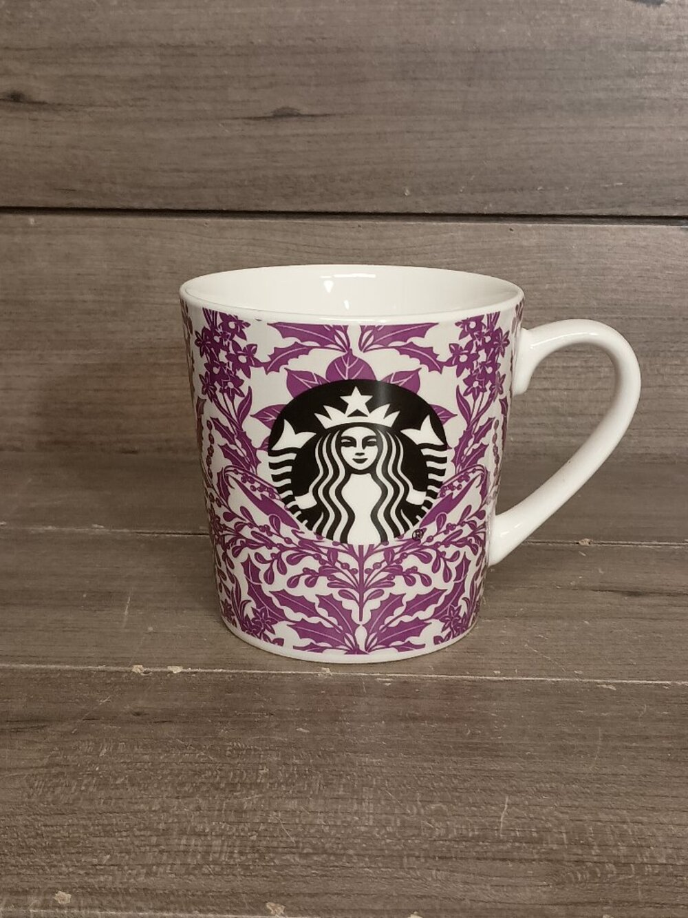 Starbucks Purple Poinsettia Holiday Mug 18oz Black Siren 2017
